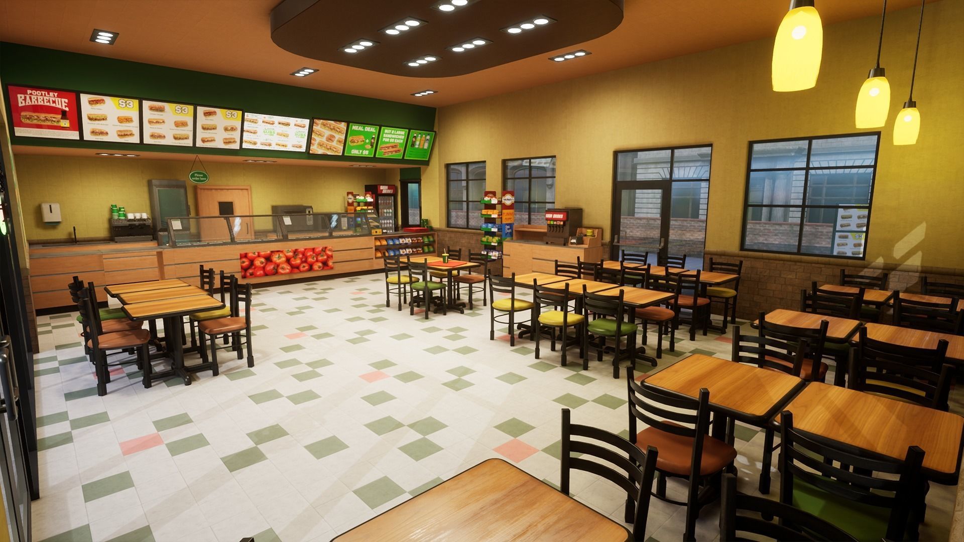 Fast Food Restaurant Chain - Sandwich Low-poly 3D model_1
