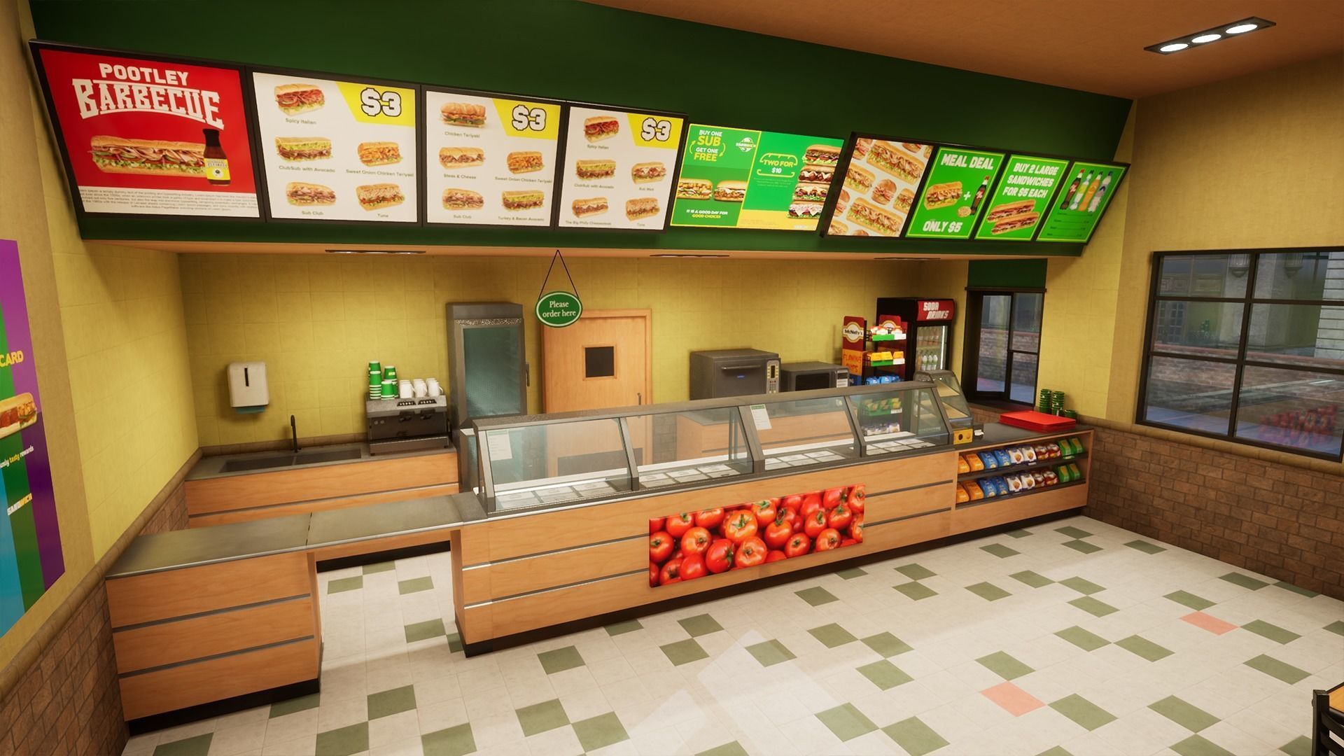 Fast Food Restaurant Chain - Sandwich Low-poly 3D model_3