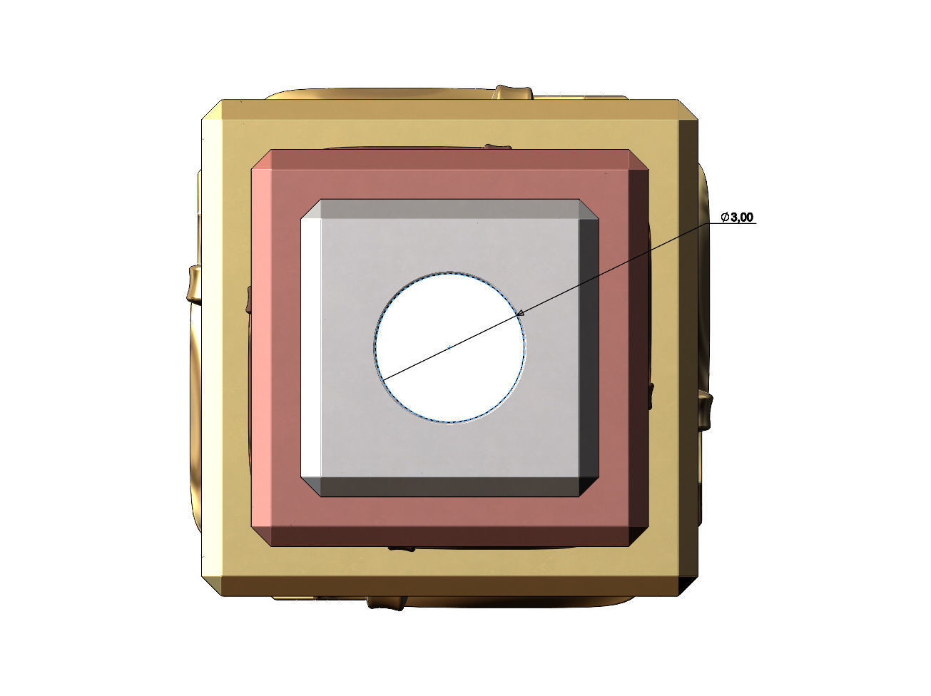 Heraldic lily cube charm and pendant 3D print model_6