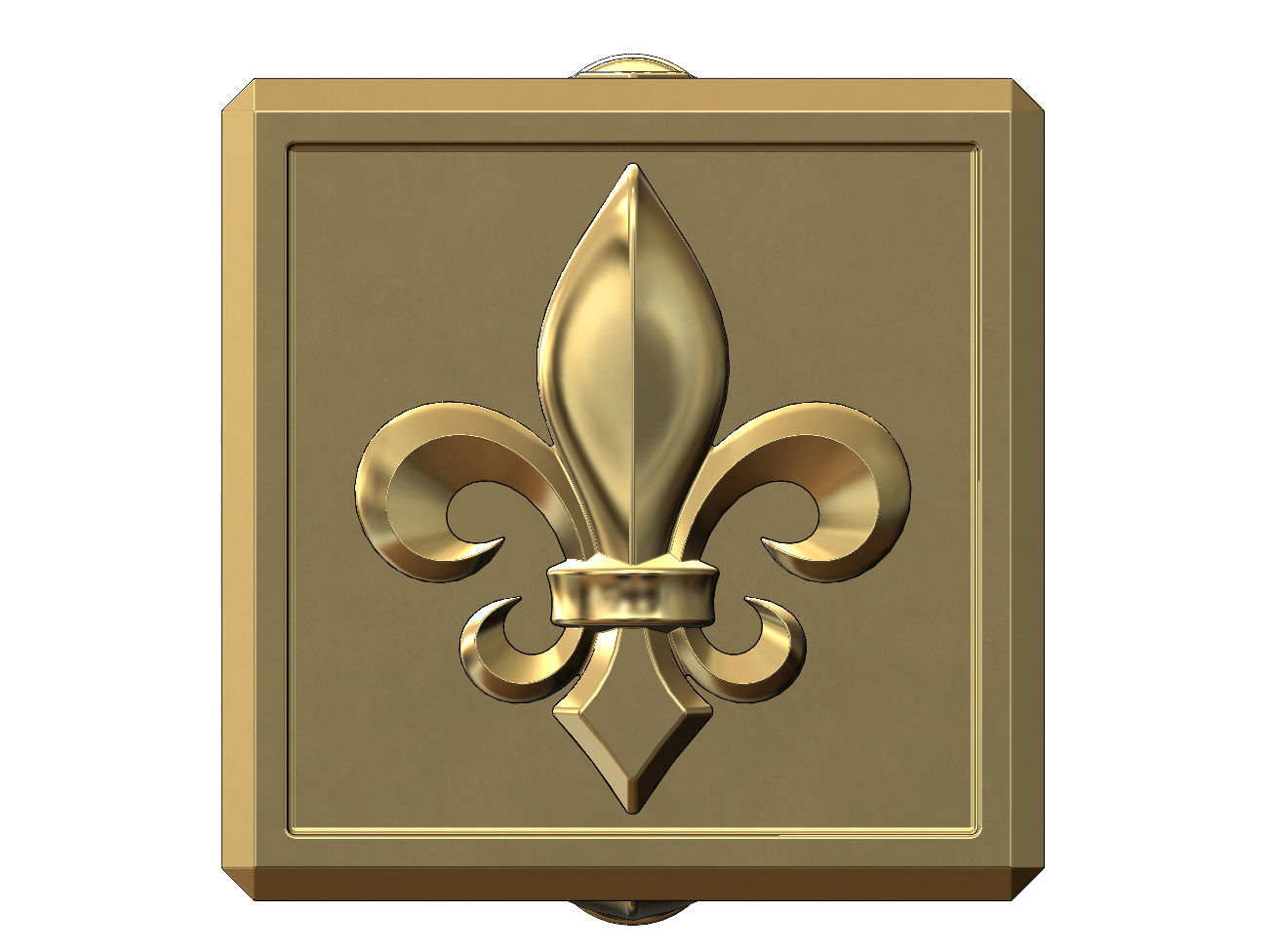 Heraldic lily cube charm and pendant 3D print model_5