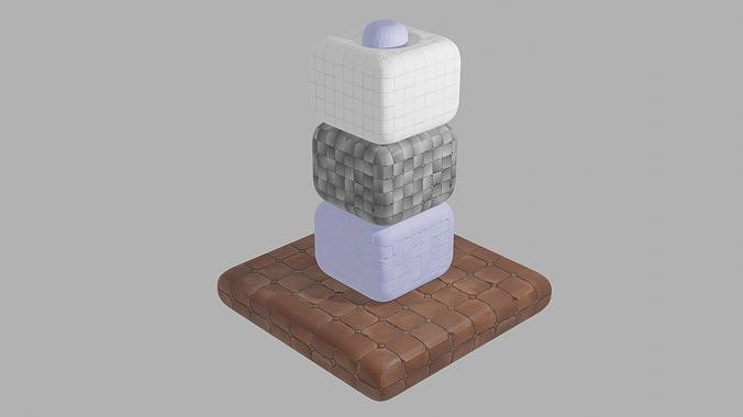 threinbax chocolate plate with sapphire in middle Free low-poly 3D model