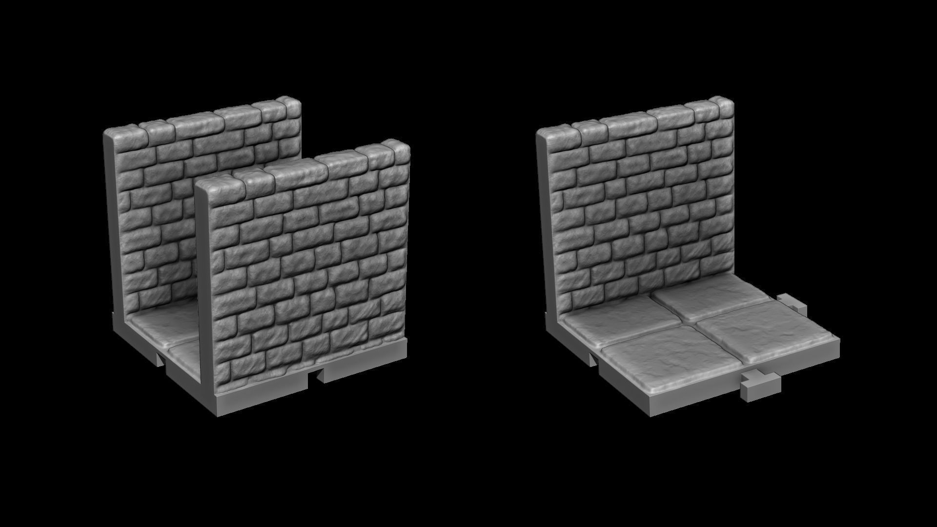Modular Dungeon Tiles Medieval 3D model 3D printable CGTrader
