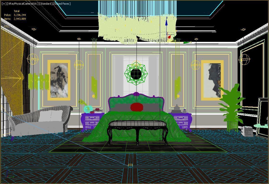 Master Bedroom Classic 3d Max Model 3D model_2