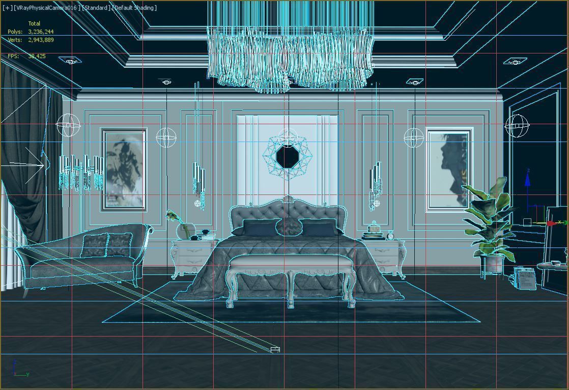 Master Bedroom Classic 3d Max Model 3D model_3