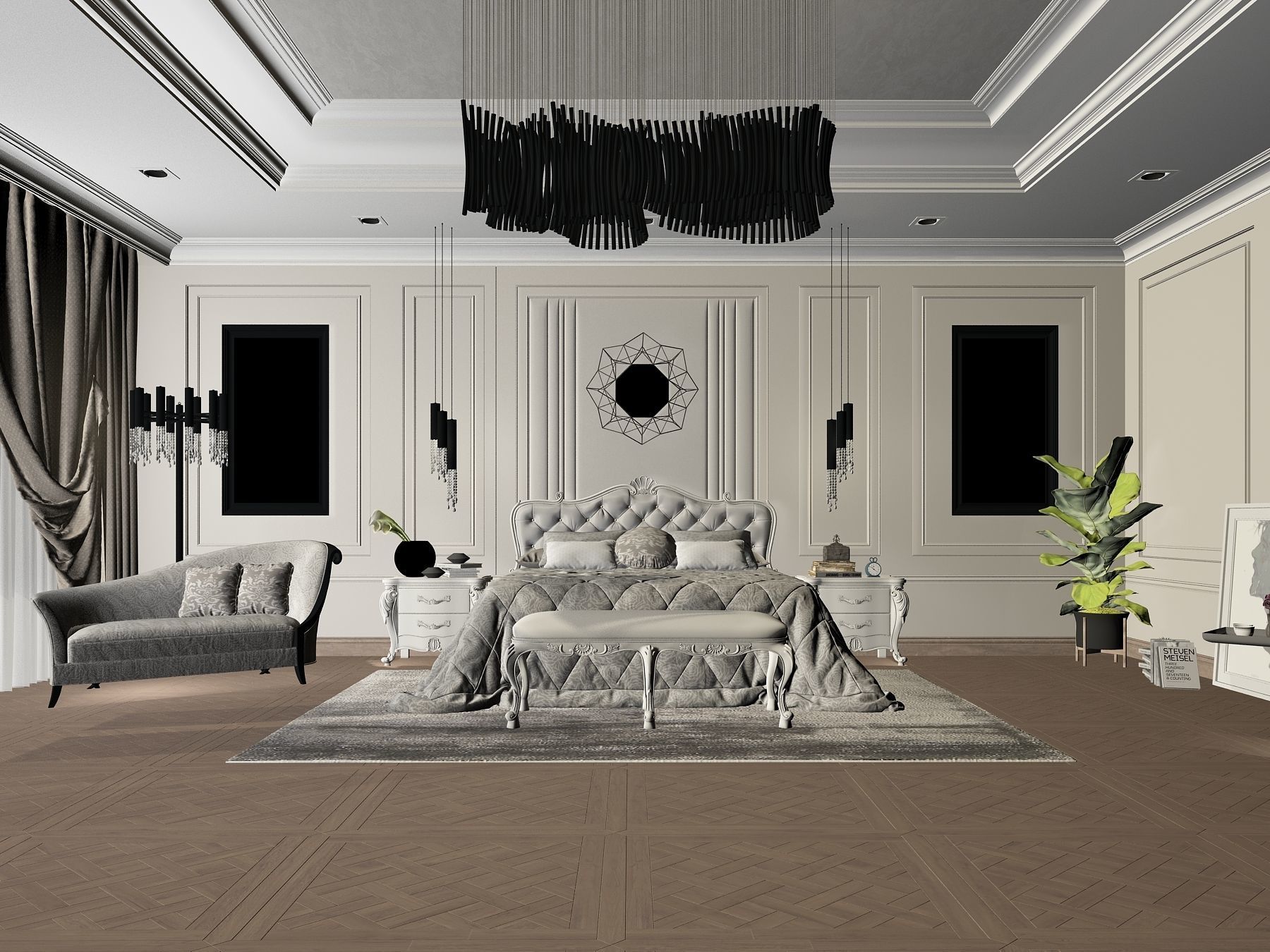 Master Bedroom Classic 3d Max Model 3D model_9