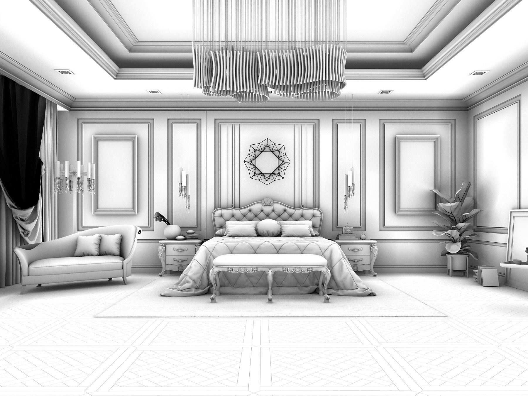 Master Bedroom Classic 3d Max Model 3D model_5