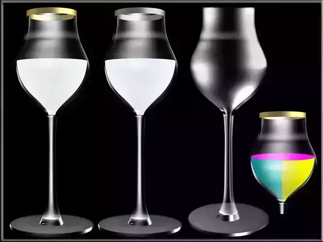 Metal Line Open Up Glass with Water