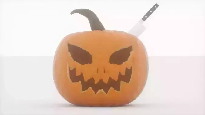 Halloween Pumpkin with knife