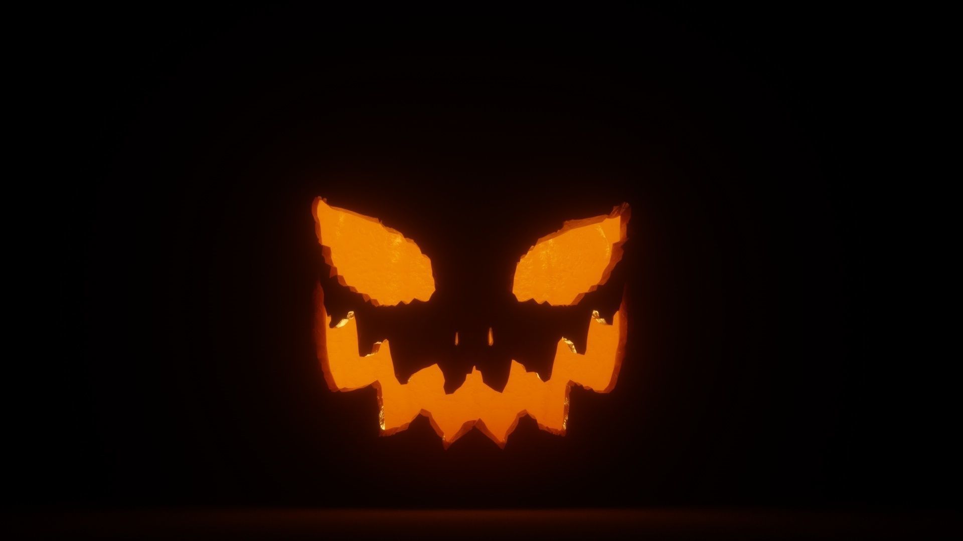 Halloween Pumpkin with knife 3D model_2