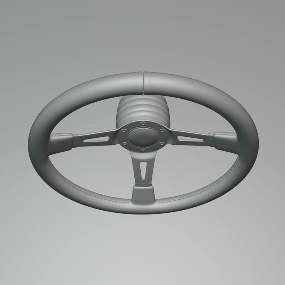 MOMO Style Racing Steering Wheel in 4 colour variants 3D model_20