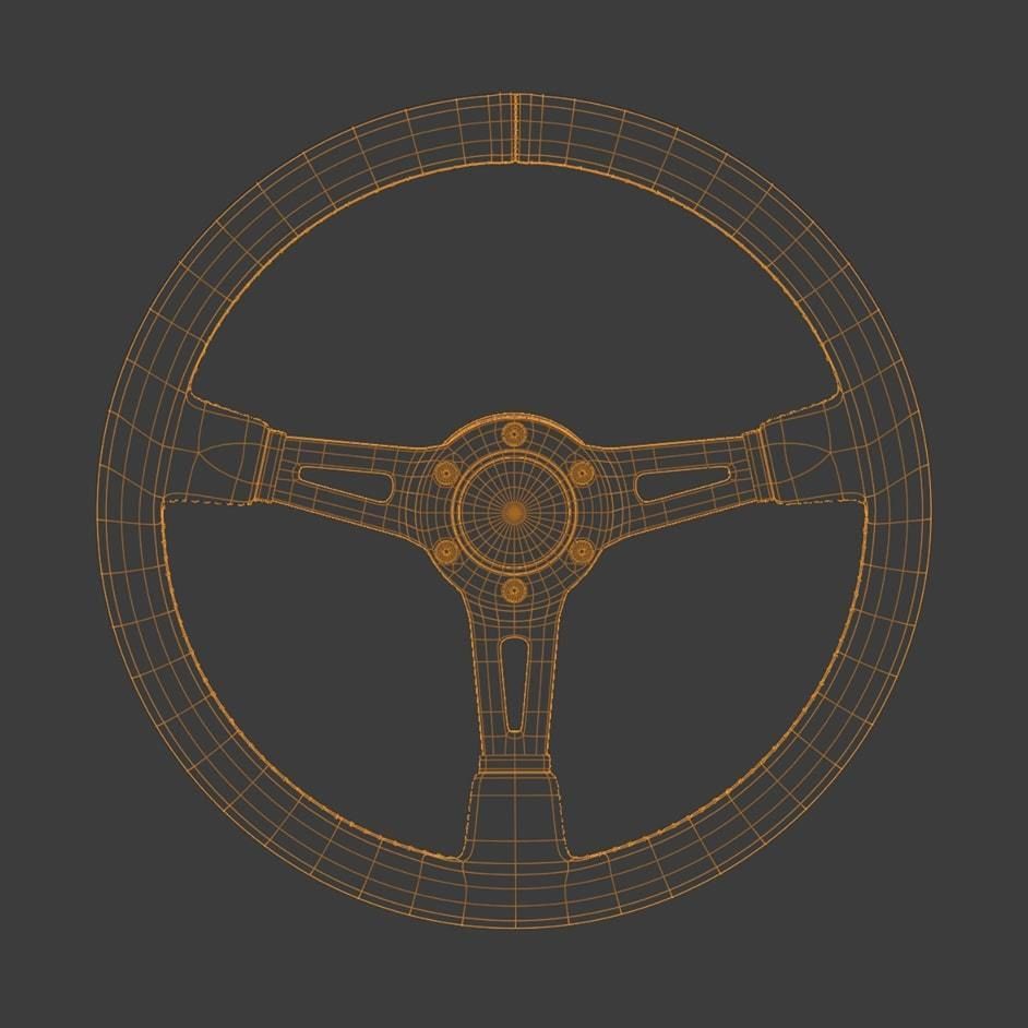 MOMO Style Racing Steering Wheel in 4 colour variants 3D model_15
