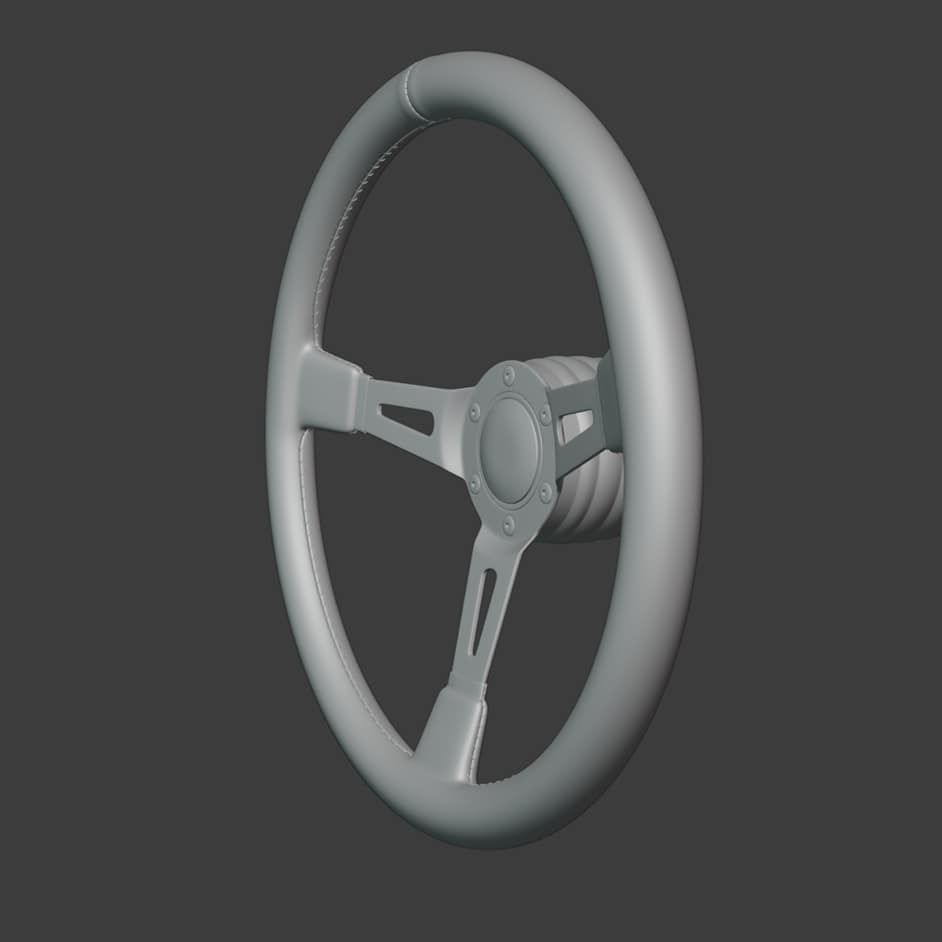 MOMO Style Racing Steering Wheel in 4 colour variants 3D model_19