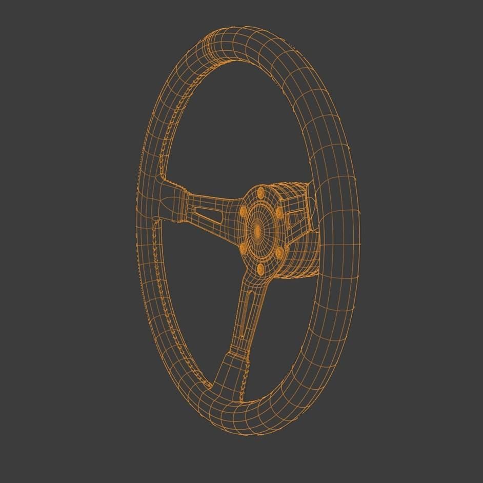 MOMO Style Racing Steering Wheel in 4 colour variants 3D model_16