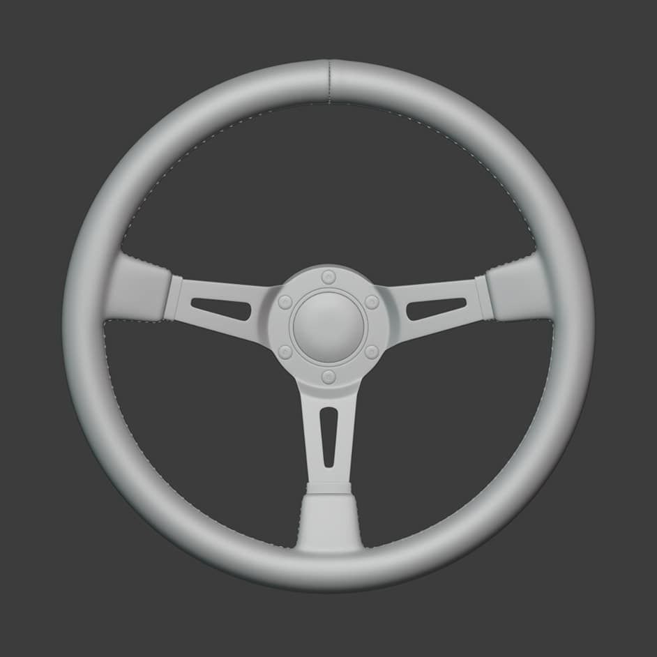 MOMO Style Racing Steering Wheel in 4 colour variants 3D model_18