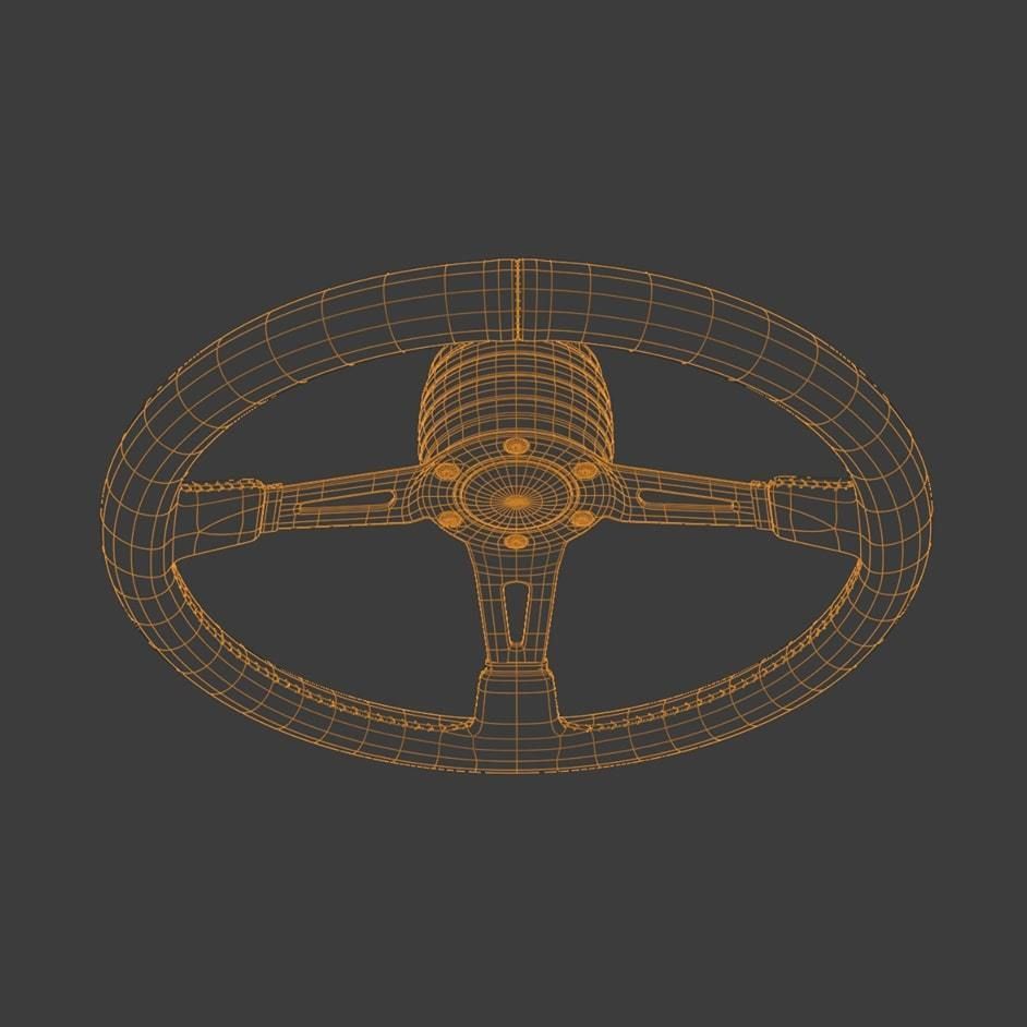 MOMO Style Racing Steering Wheel in 4 colour variants 3D model_17