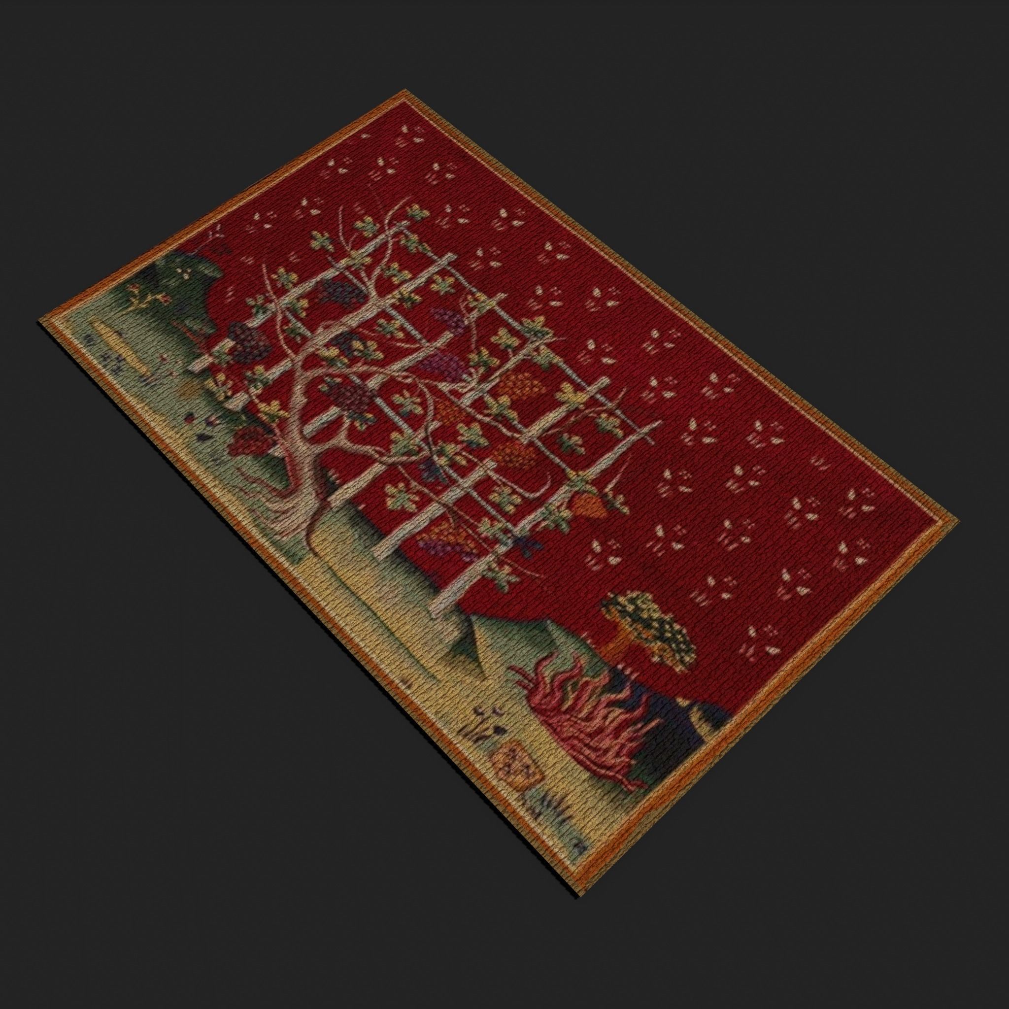 Eight Highly Detailed Medieval Style Tapestries  3D Model Collection_56