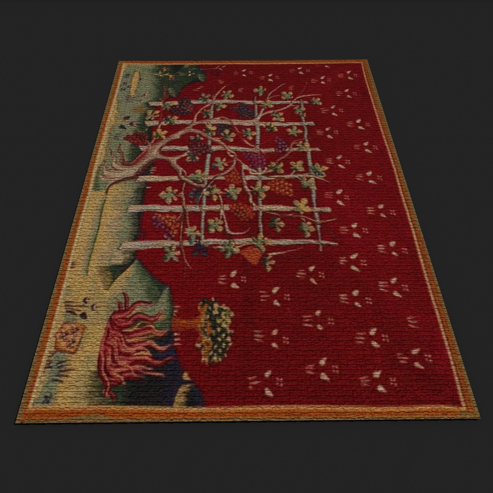 Eight Highly Detailed Medieval Style Tapestries  3D Model Collection_58