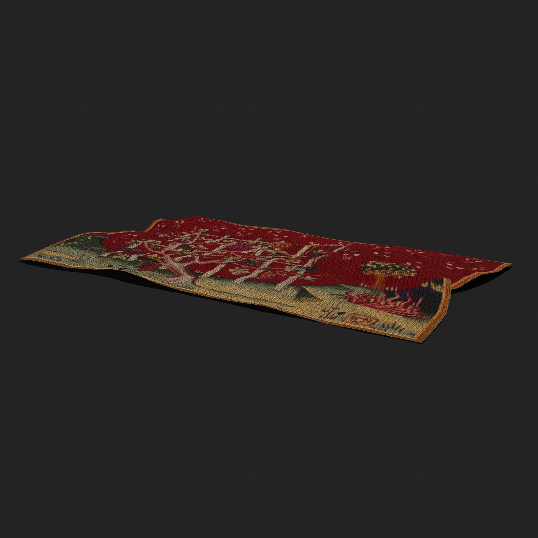 Eight Highly Detailed Medieval Style Tapestries  3D Model Collection_54