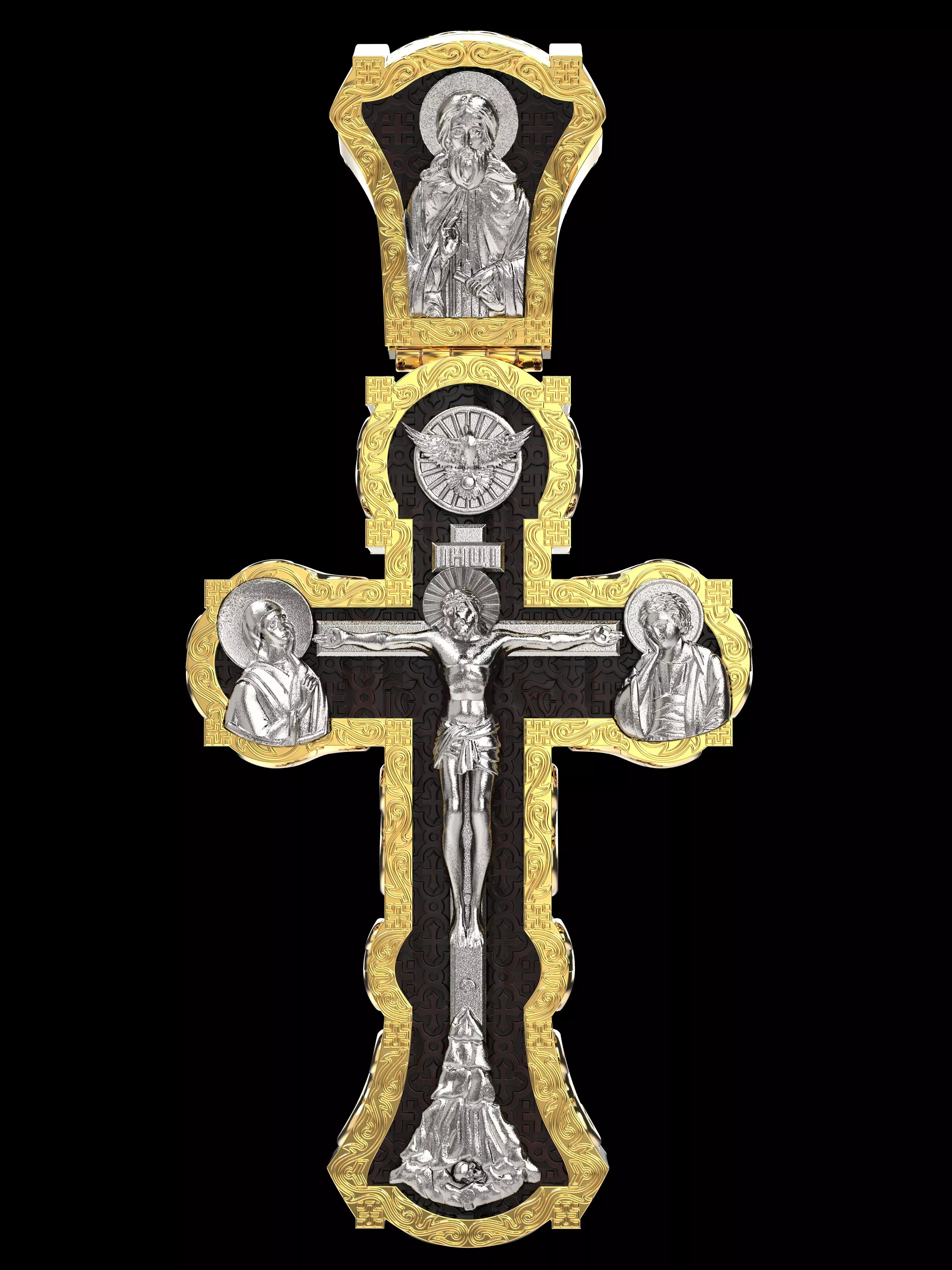 Orthodox cross wood 1 3D print model_0