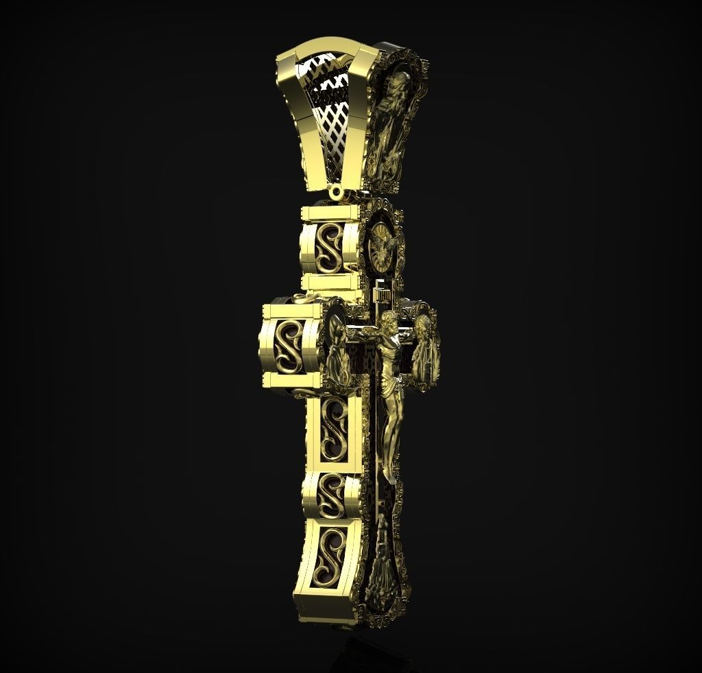 Orthodox cross wood 1 3D print model_9