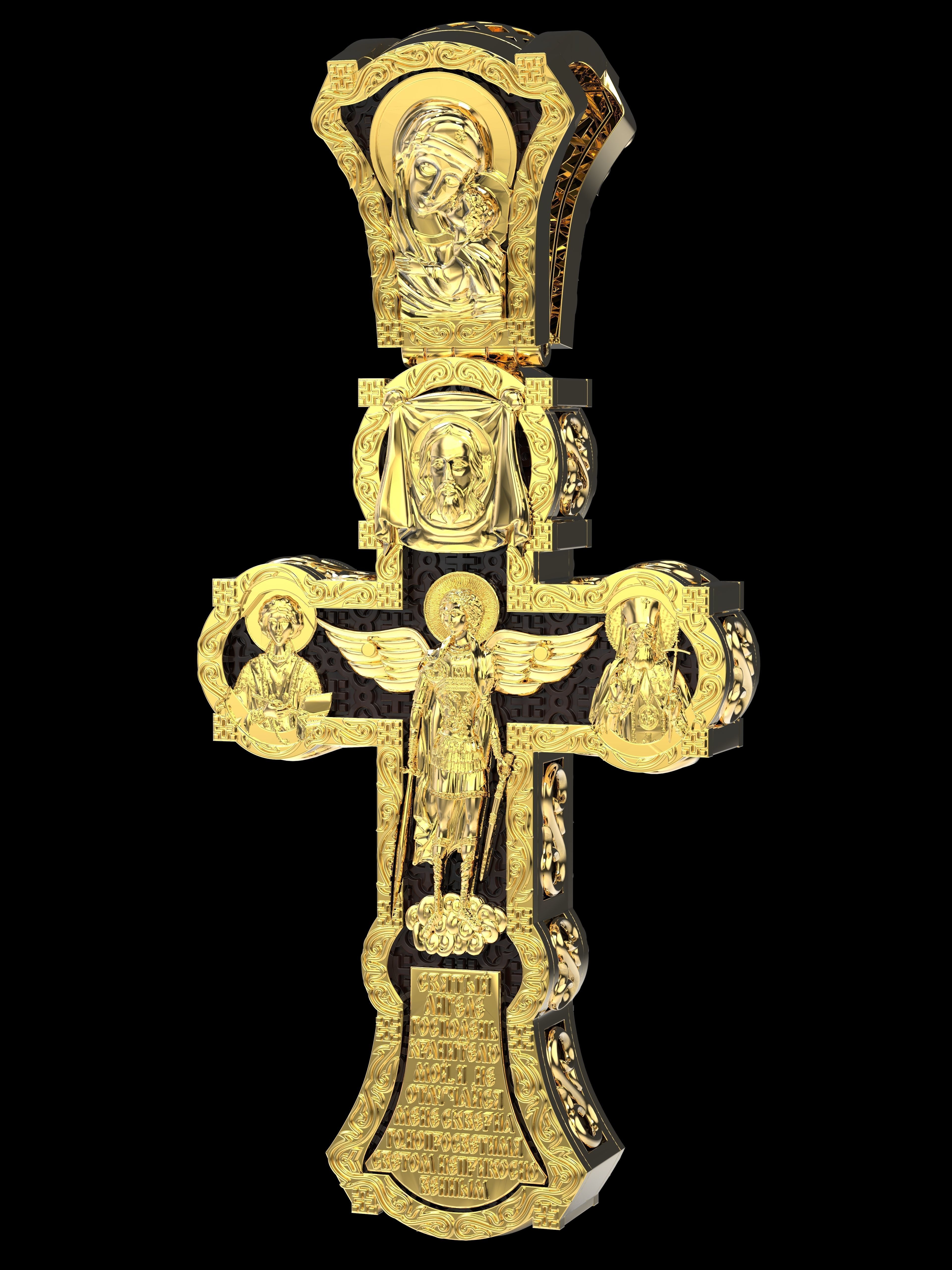 Orthodox cross wood 1 3D print model_5