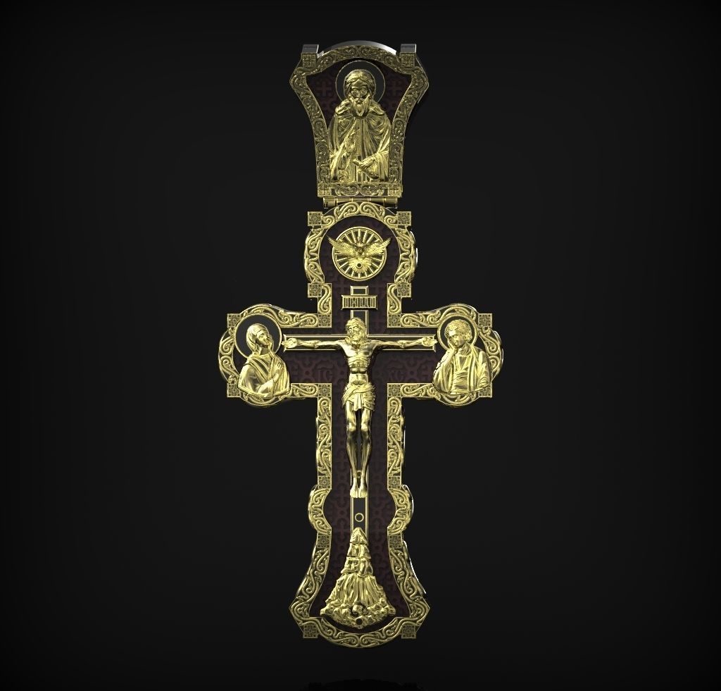 Orthodox cross wood 1 3D print model_8