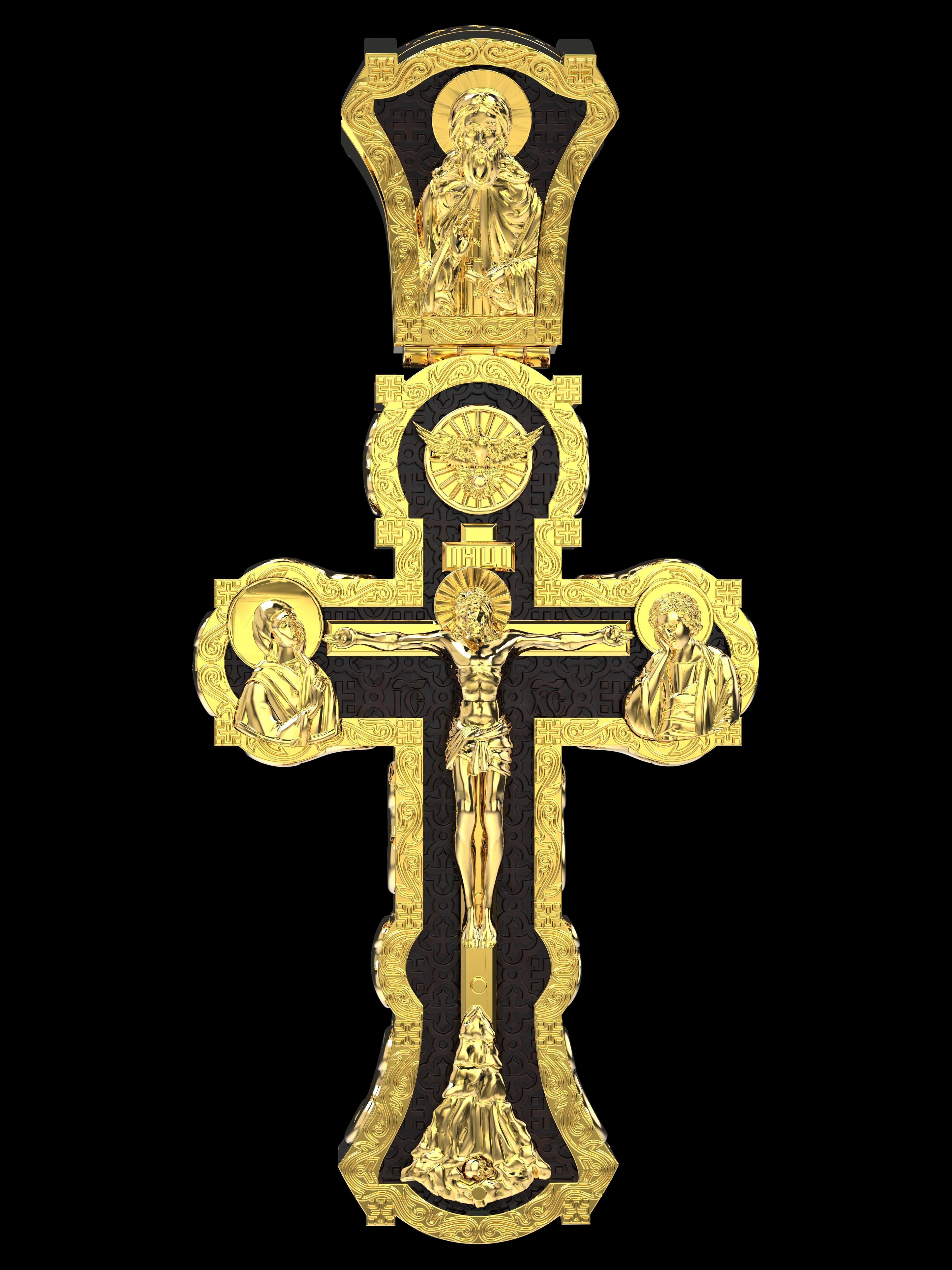 Orthodox cross wood 1 3D print model_4