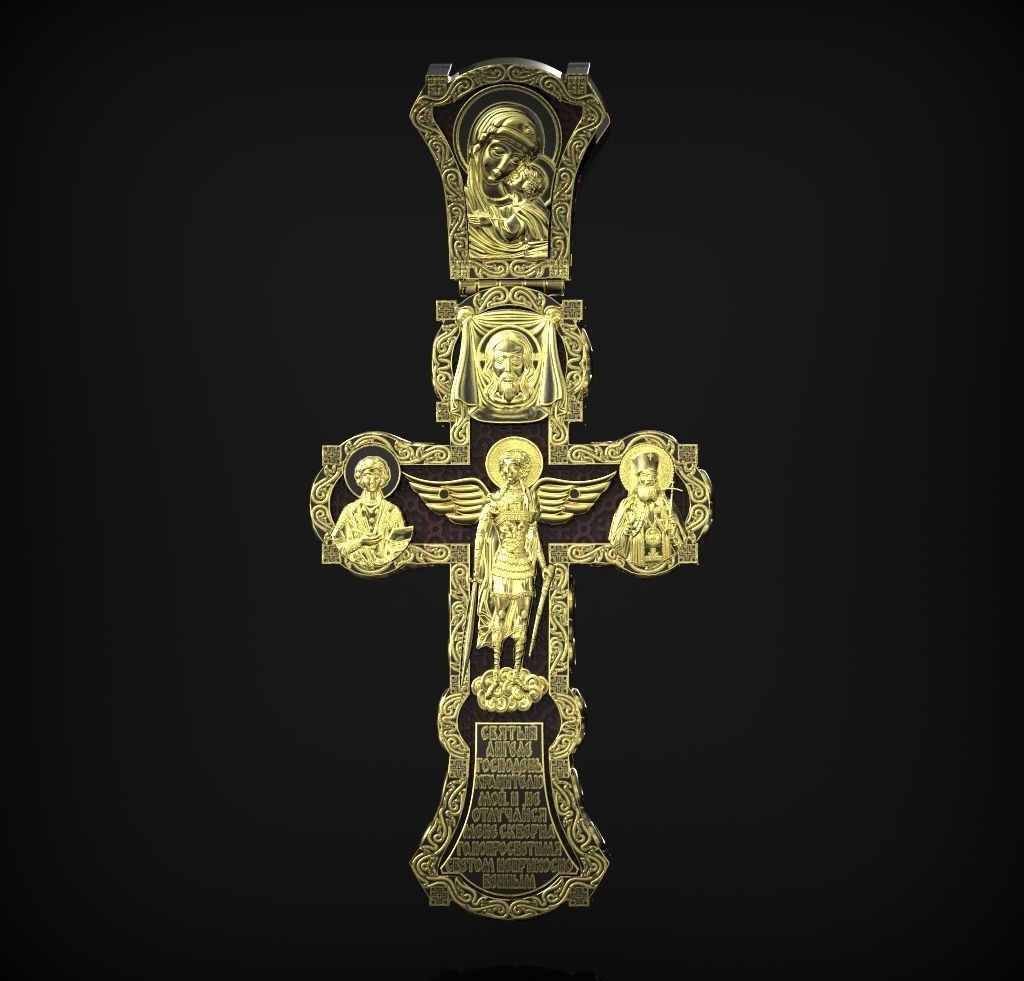 Orthodox cross wood 1 3D print model_7