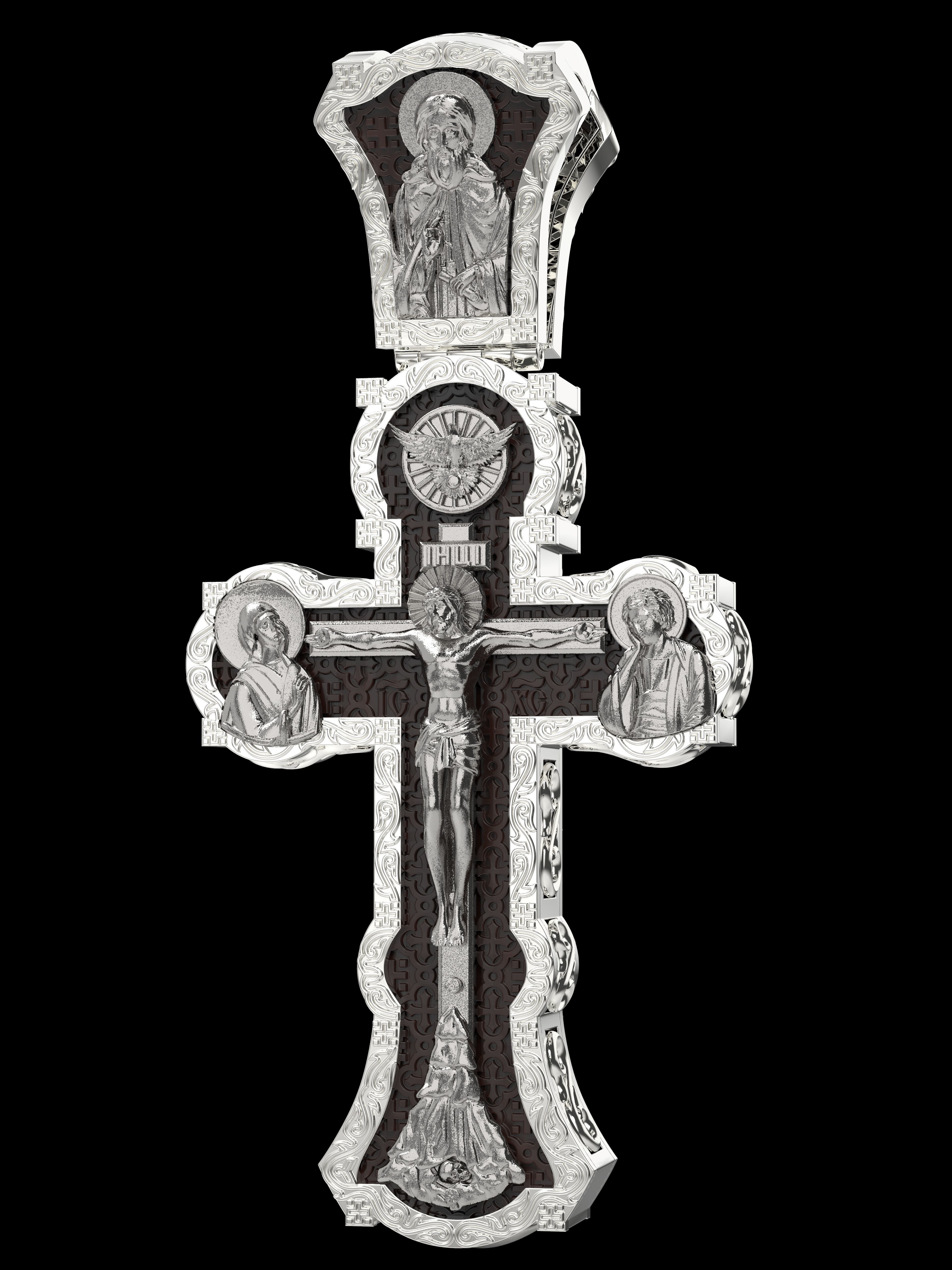 Orthodox cross wood 1 3D print model_2