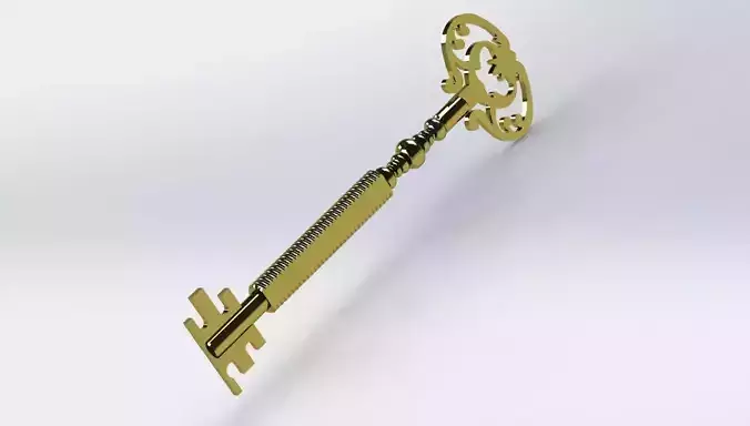  3-part fairy tale brass golden key