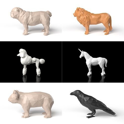 Best value low poligonal animal pack Low-poly 3D model