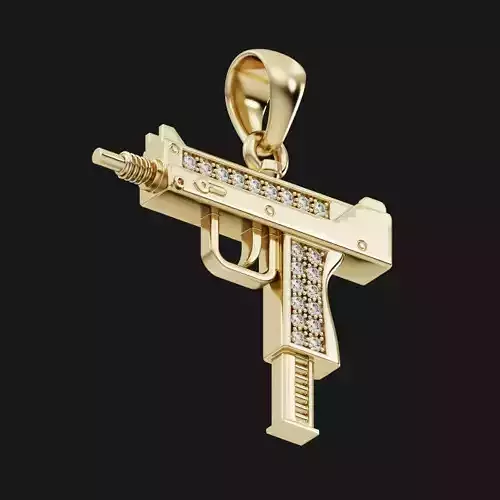 UZI pendant with diamonds