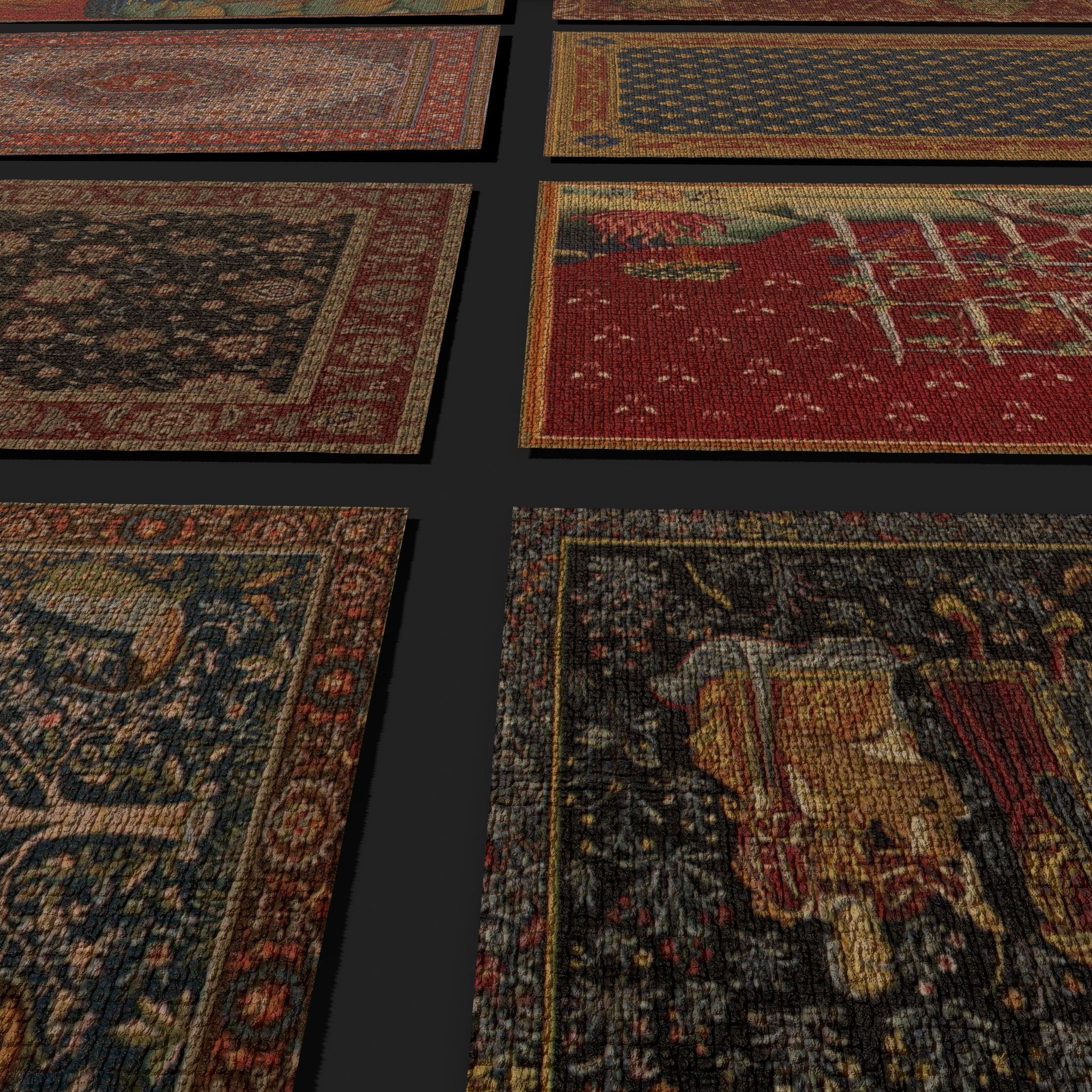 Ten Highly Detailed Medieval Style Tapestries 3D Model Collection_20
