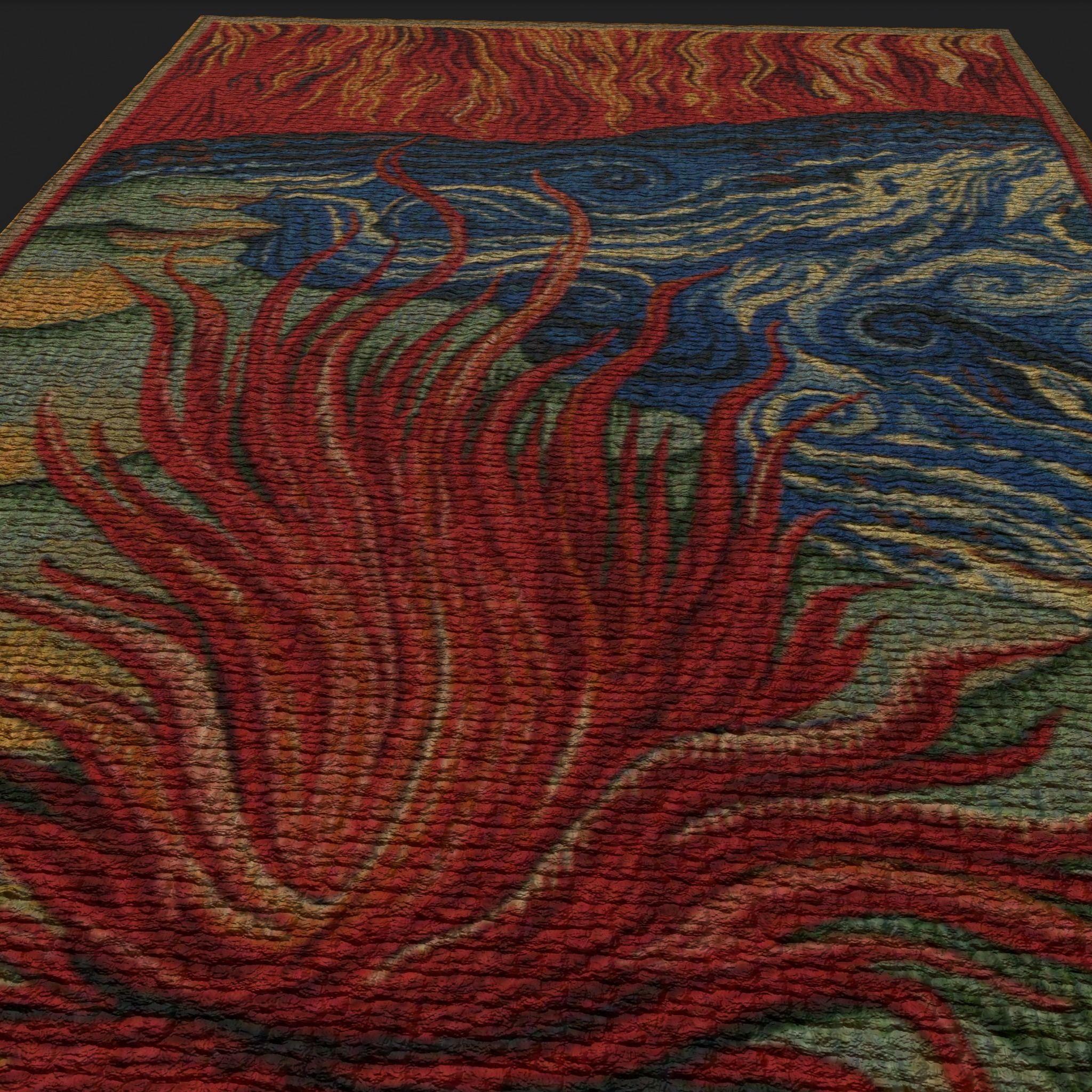 Ten Highly Detailed Medieval Style Tapestries 3D Model Collection_73