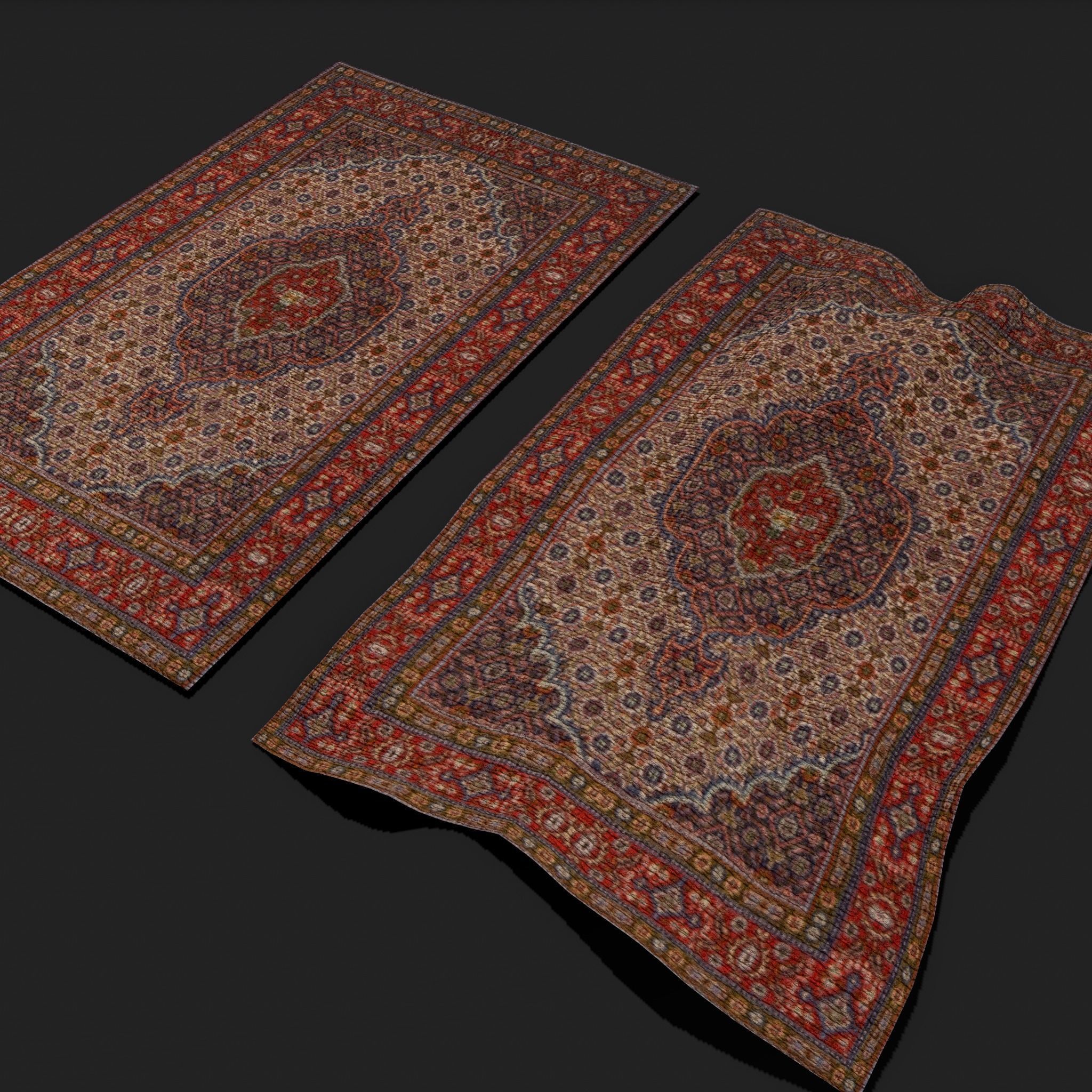 Ten Highly Detailed Medieval Style Tapestries 3D Model Collection_54