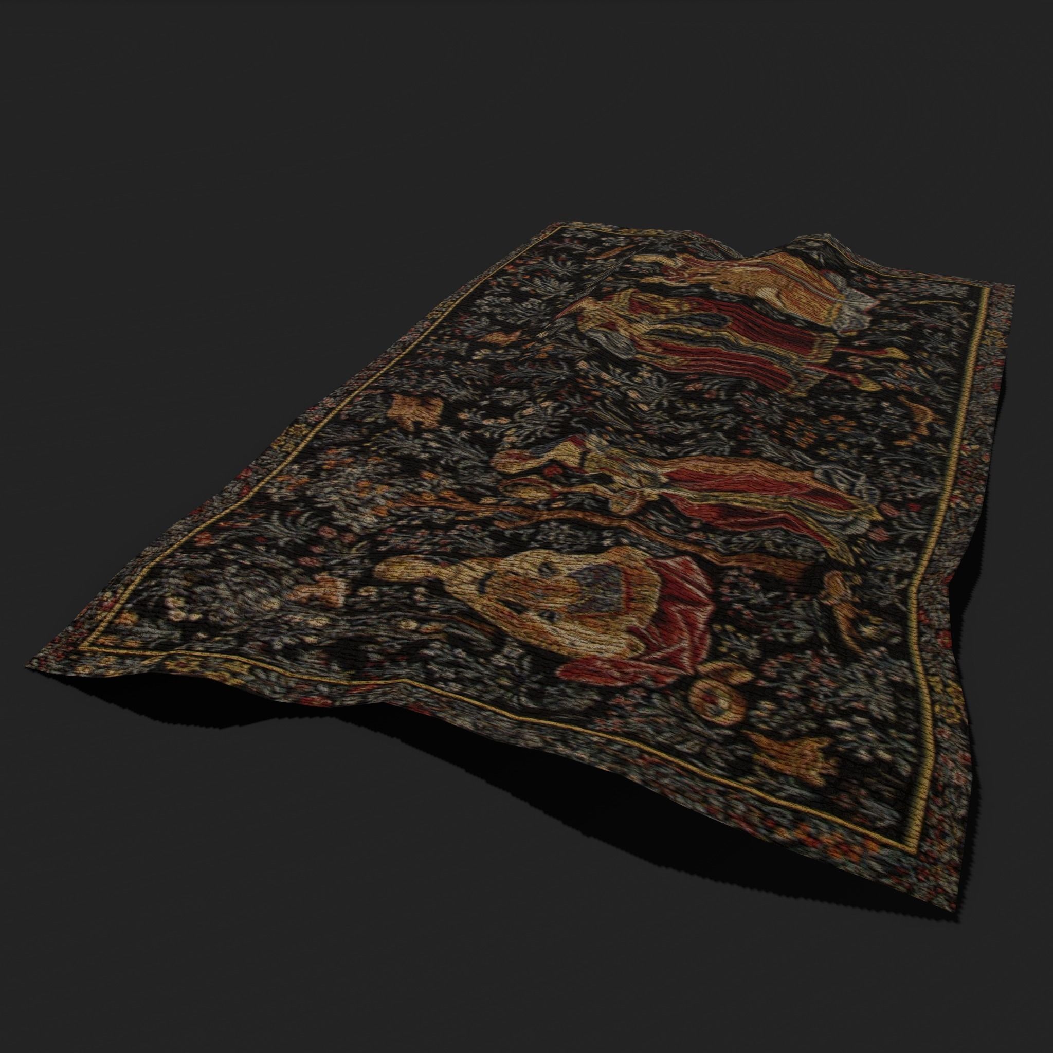 Ten Highly Detailed Medieval Style Tapestries 3D Model Collection_70