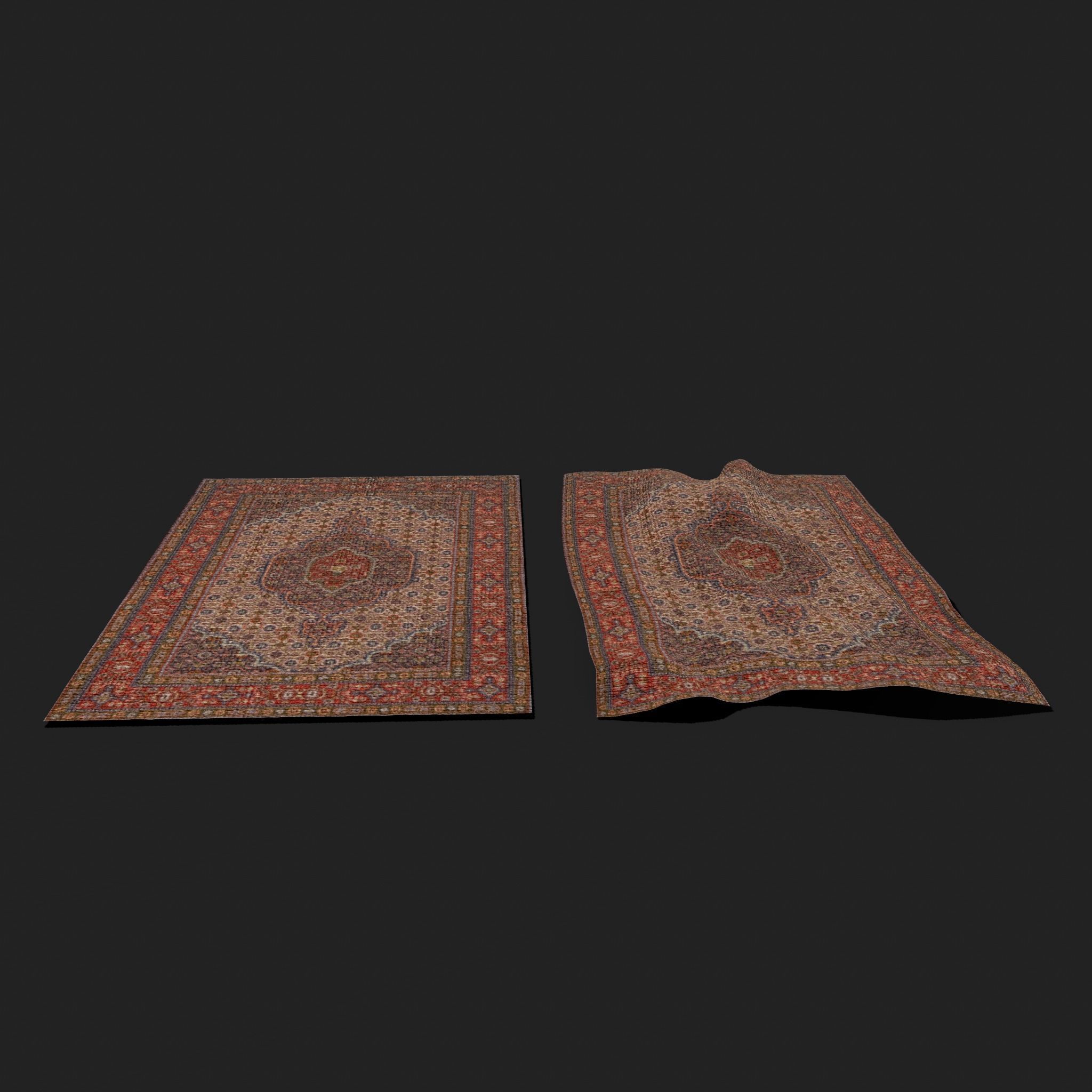 Ten Highly Detailed Medieval Style Tapestries 3D Model Collection_39
