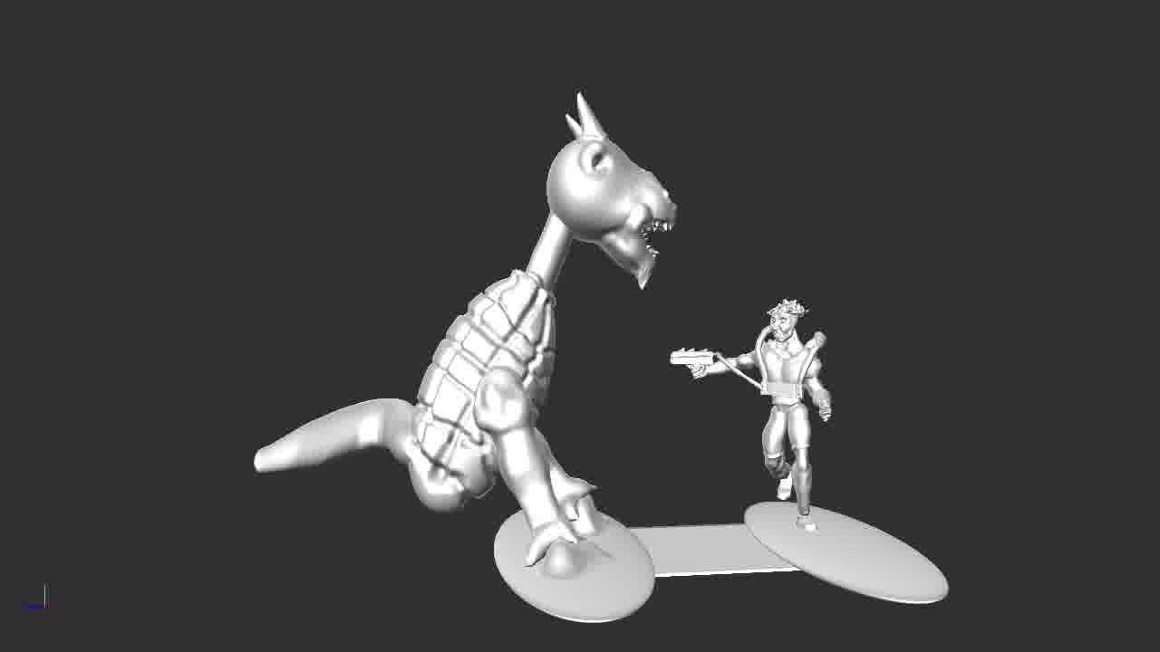man vs monster 3D print model_7