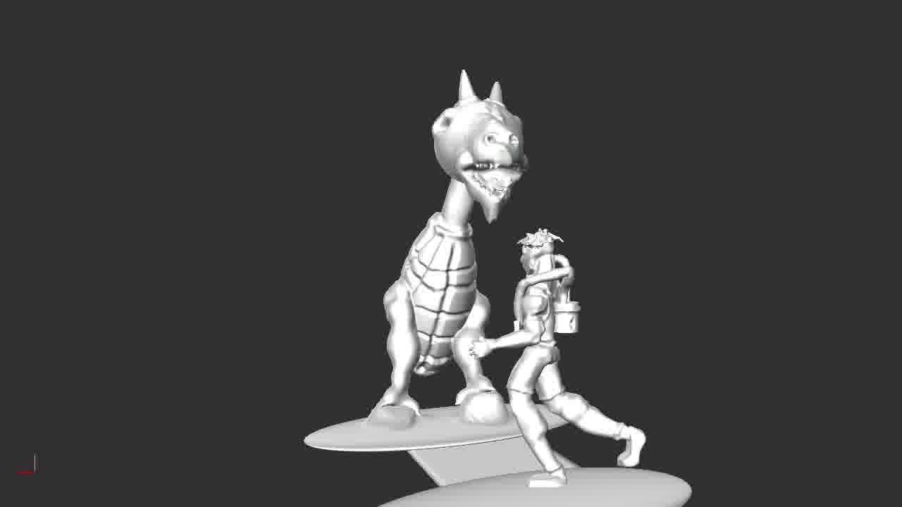 man vs monster 3D print model_9