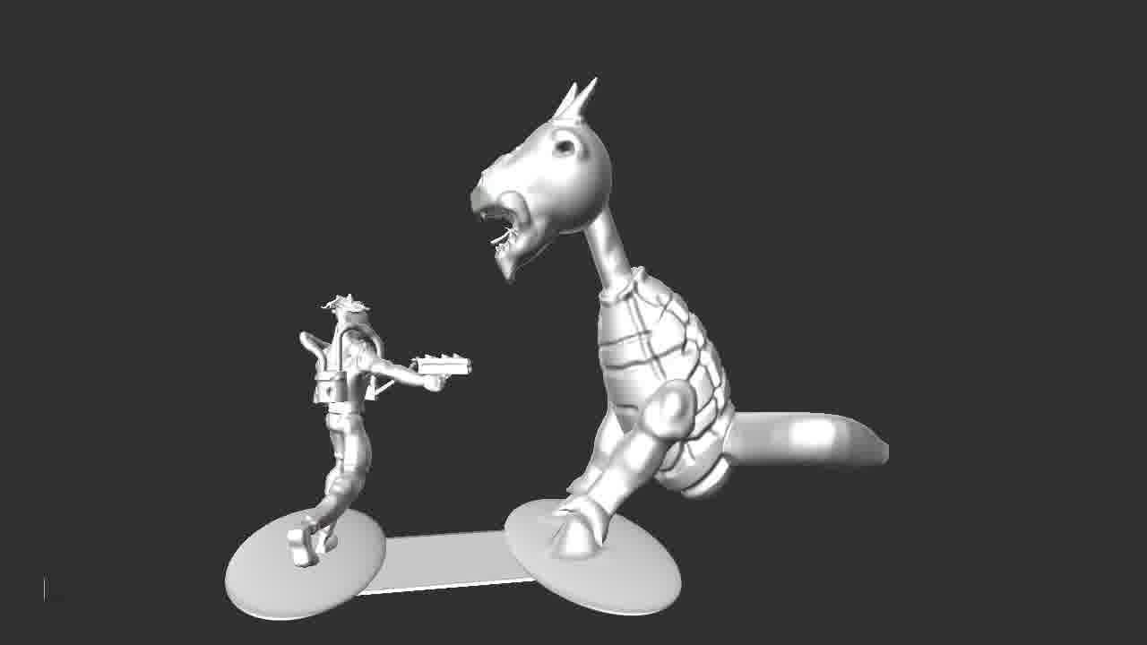 man vs monster 3D print model_1