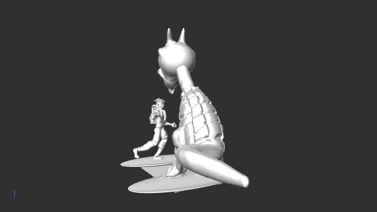 man vs monster 3D print model_3