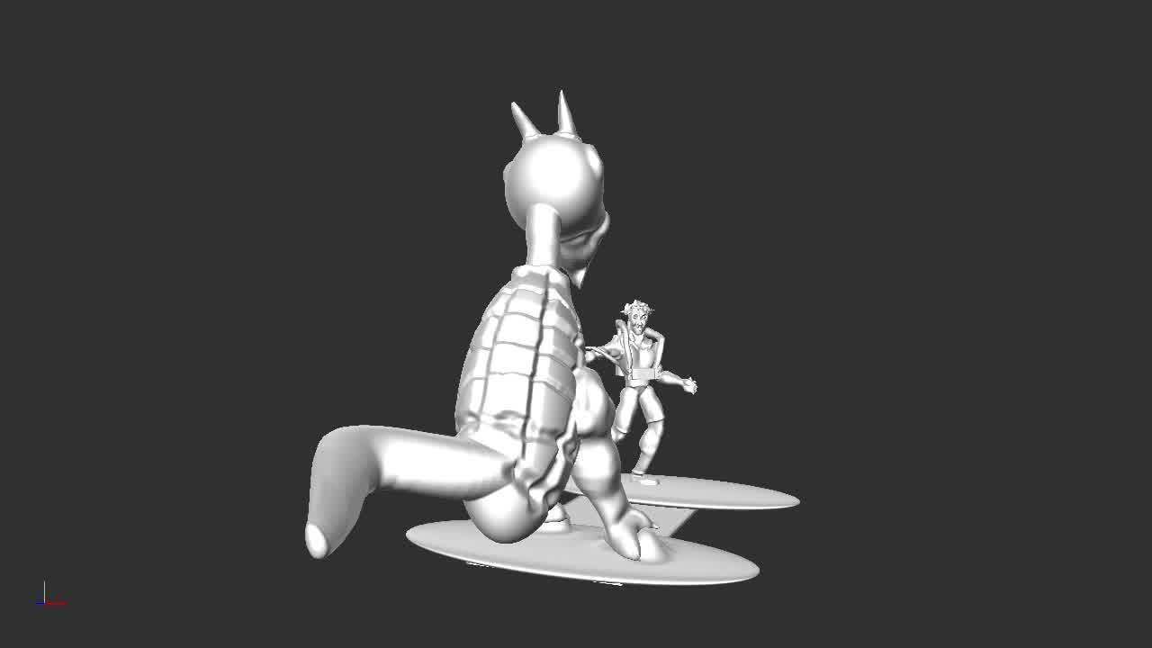 man vs monster 3D print model_5