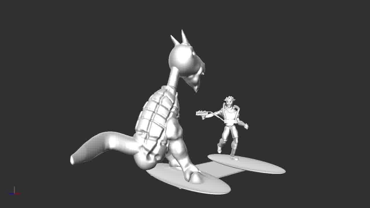 man vs monster 3D print model_6