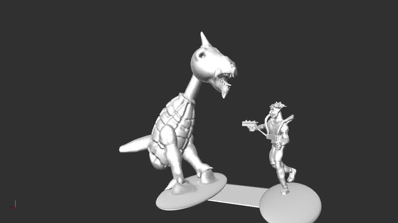 man vs monster 3D print model_8