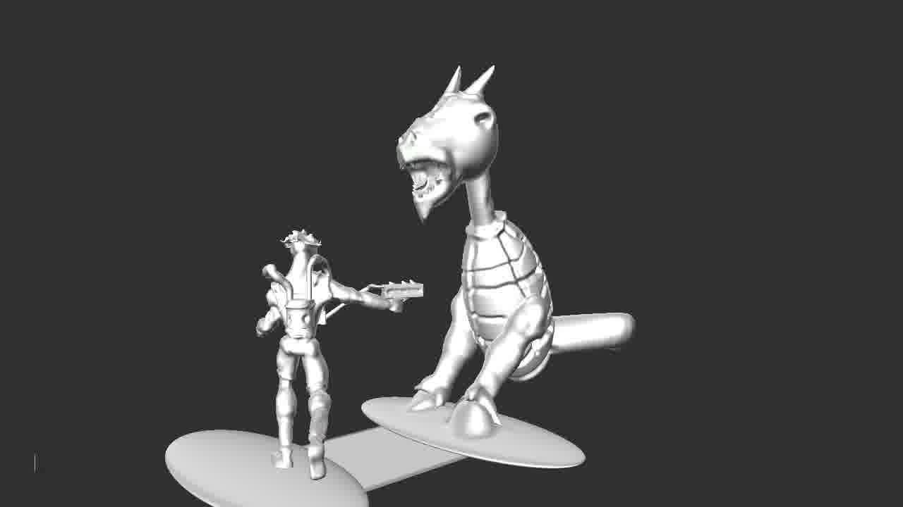 man vs monster 3D print model_12