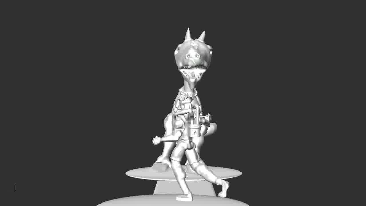 man vs monster 3D print model_10