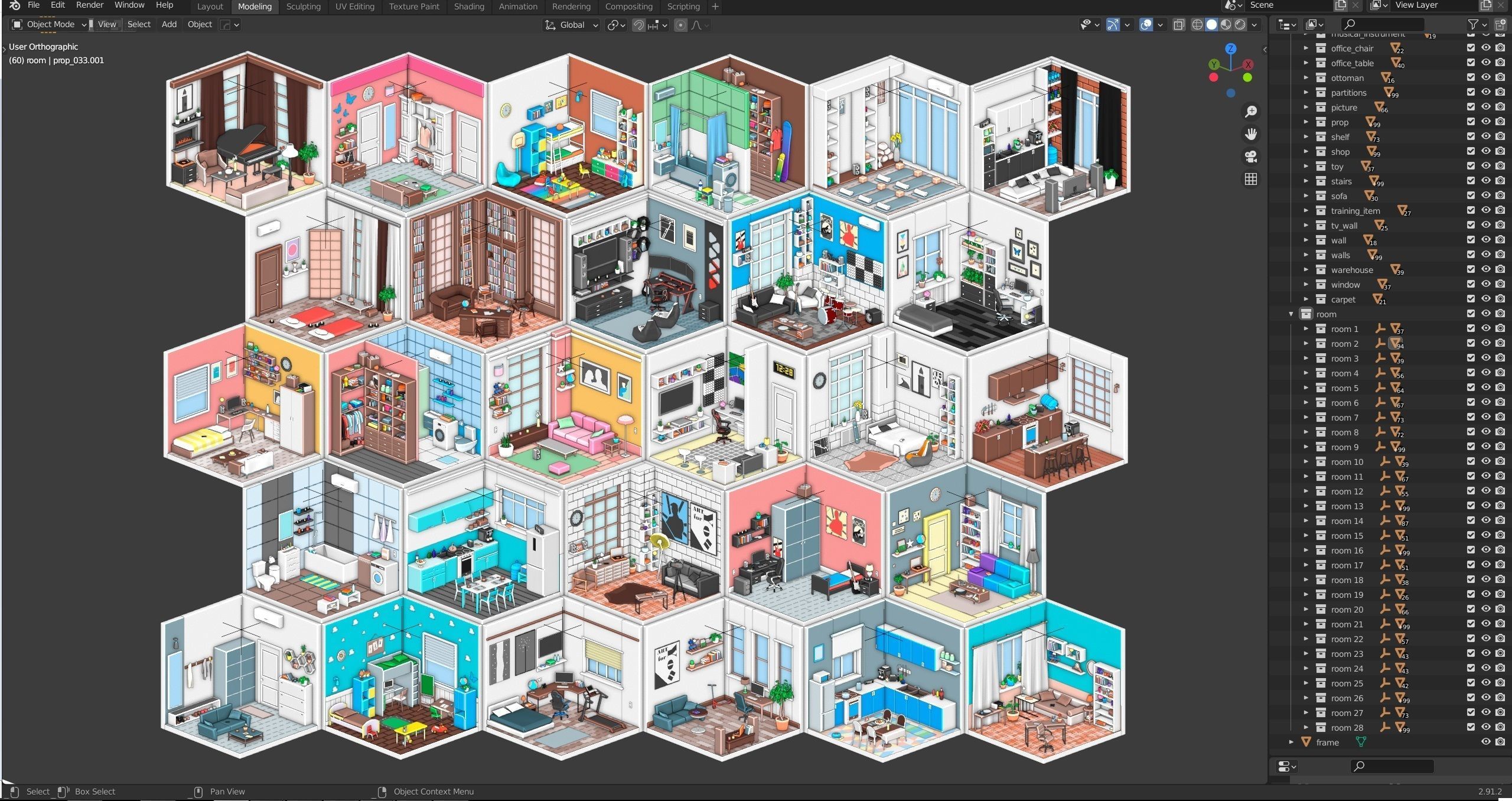 Interior Low-poly 3D model_54