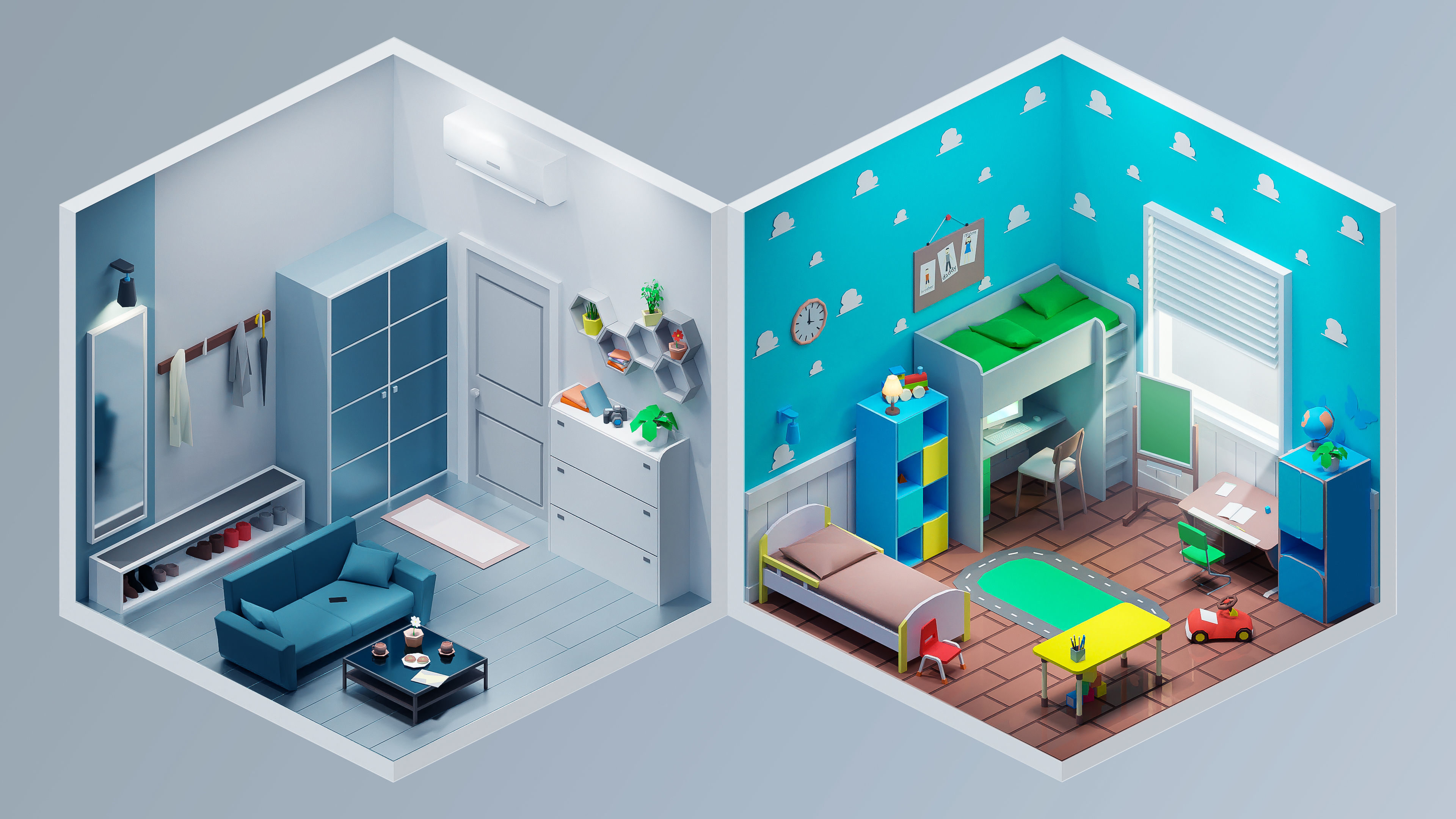 Interior Low-poly 3D model_13