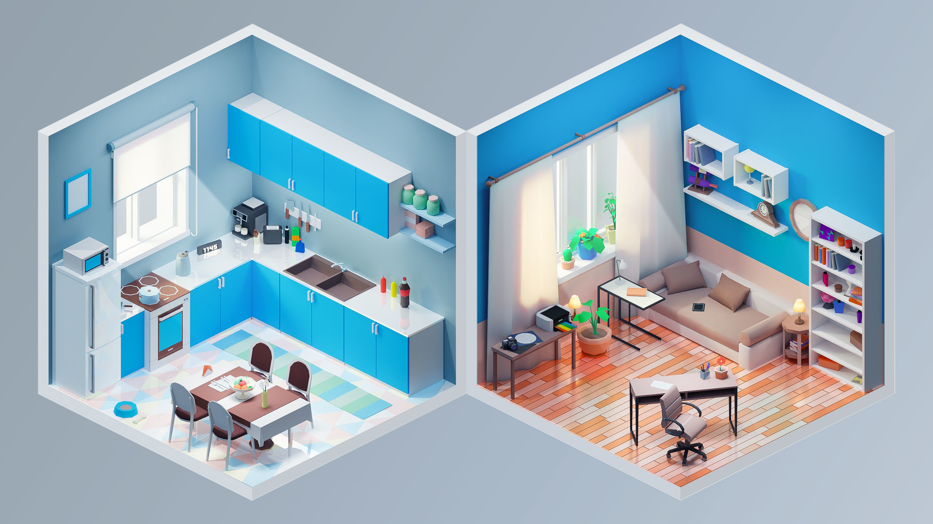 Interior Low-poly 3D model_7