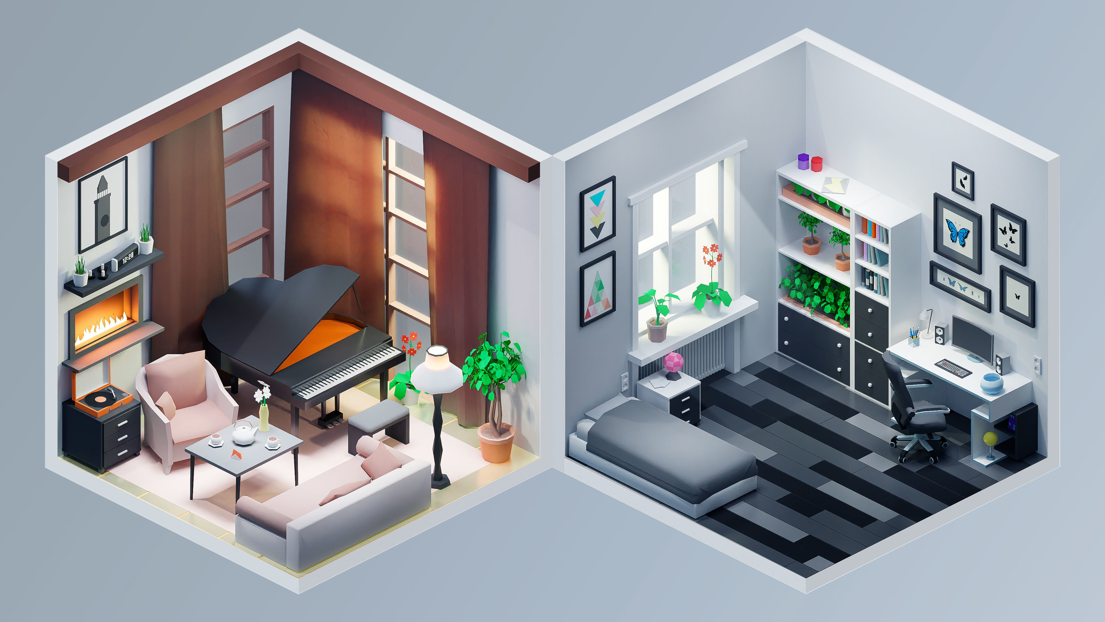 Interior Low-poly 3D model_16